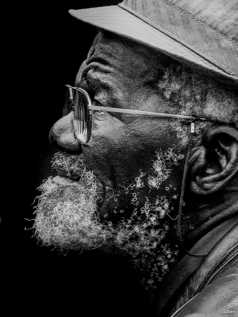 Old Man in Black and White